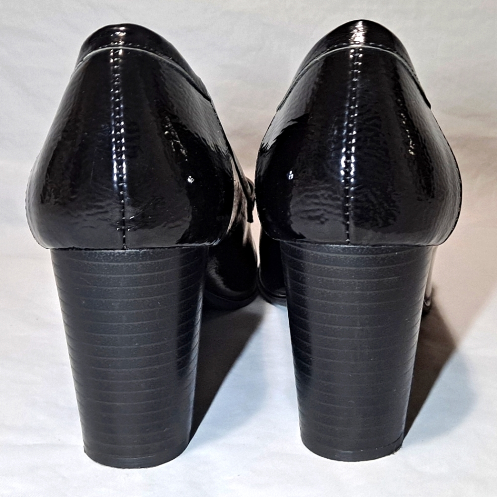 Jones New York Cypress Heeled Penny Loafers Women's 8.5M Black Patent 3" Heels - Picture 8 of 14